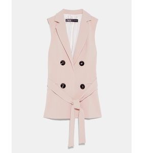 Zara Blush pink waistcoat nwot size xs